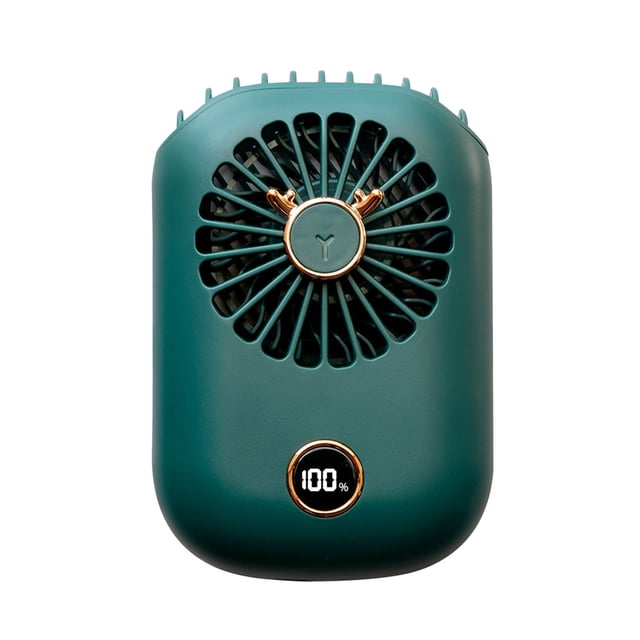 TIMIFIS Fan Home Essentials Usb Mini Deer Hanging Fan Lazy Portable Digital Display Handheld Fan