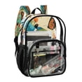 thumbnail image 2 of Large Clear PVC Backpack Heavy Duty See Through Backpack for Adults Work Travel, Bird & Bloom Printed 12L, 2 of 8