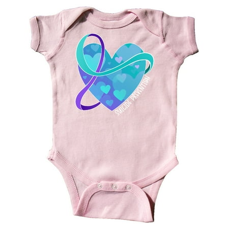 

Inktastic Suicide Prevention Awareness Purple and Teal Heart Ribbon Gift Baby Boy or Baby Girl Bodysuit