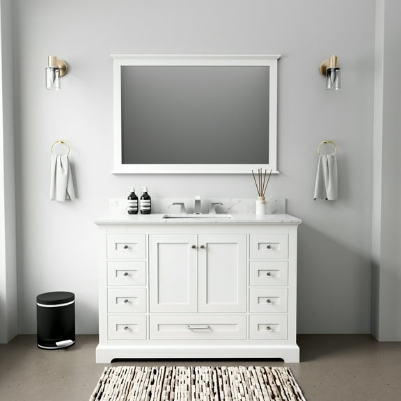 Lexora Home Dukes 48" Vanity Cabinet in White