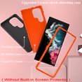 thumbnail image 7 of Xhy Samsung Galaxy S23 Ultra Case with Lens Protector Military Grade Heavy Duty Protection 3 in 1 Shockproof Armor Rugged Durable Detachable for Galaxy S23 Ultra Phone - Black+Orange, 7 of 7