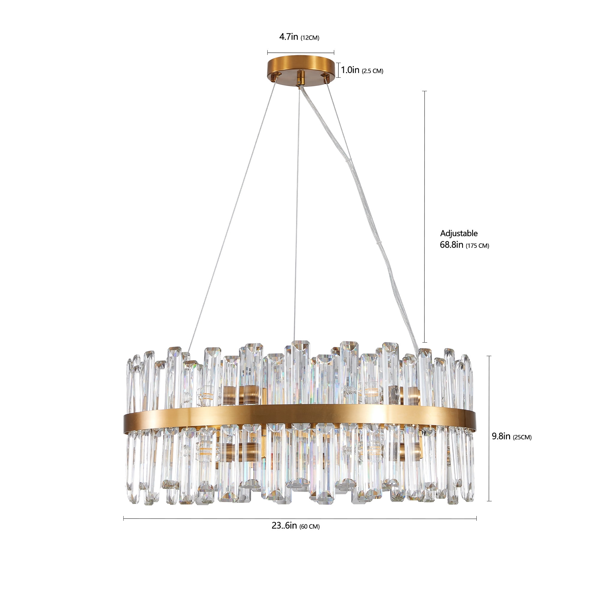 Jopath 23.6" Golden Luxury Crystal Chandelier Modern Chandeliers Lights Fixture Hanging Pendant Light Fixture for Dining Room Bedroom Living Room