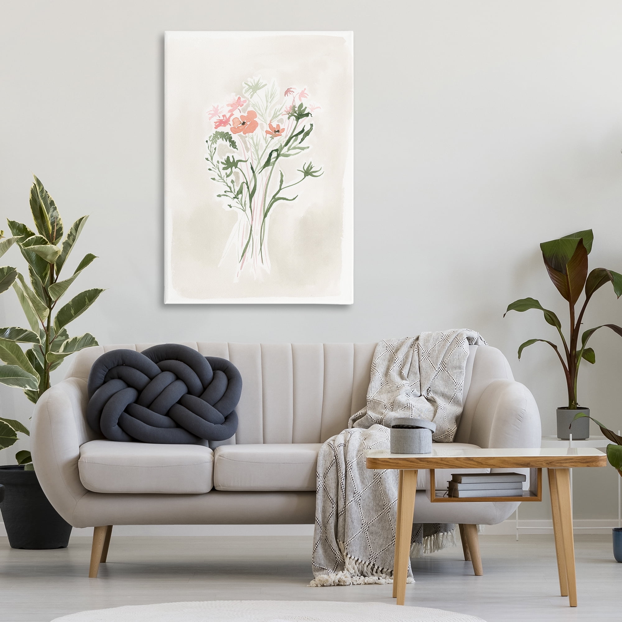 Stupell Industries Subtle Pastel Blooms Botanical & Floral Painting Gallery Wrapped Canvas Art Print Wall Art, 30 x 45