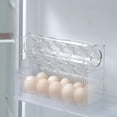 thumbnail image 3 of 3 Layer Auto Flip Egg Container Storage Box For Refrigerator Side Door, 30 Count Large Capacity Egg Box Clear Egg Organizer, White, 3 of 5