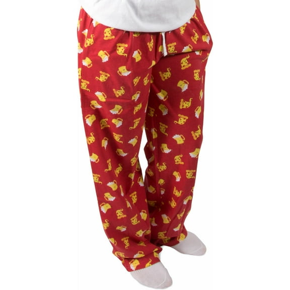 Pavilion Gift Company - Beer and Pizza - XS Red Unisex Lounge Pants