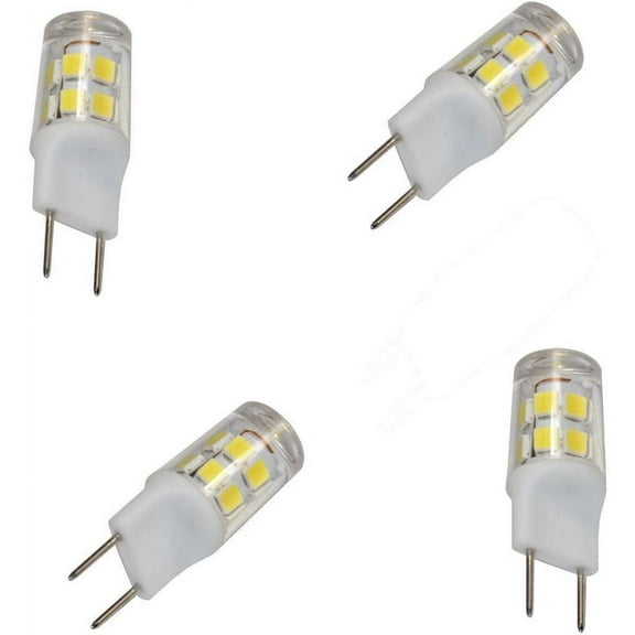 HQRP 4-Pack G8 Bi-Pin 17 LEDs Light Bulb SMD 2835 Cool White for Light Fitting, Desk Lamps, Wall Mounts Sconces