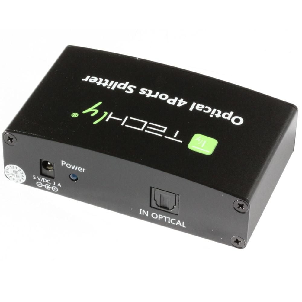 Techly Diviseur audio numérique 2 o 4 sorties Toslink (fibres optiques)