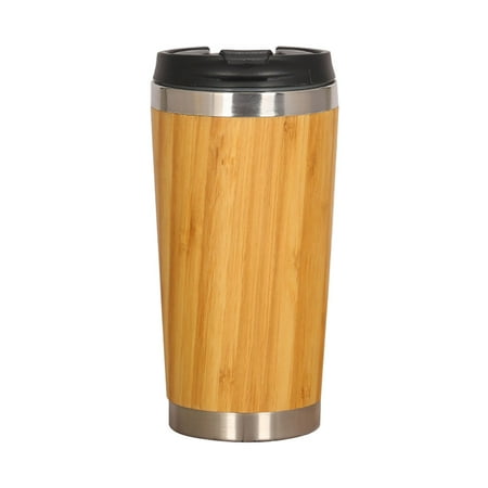 

Sorrowso Stainless Steel Liner Tumbler Wooden Insulated Coffee Tea Mug Travel Camping Cup
