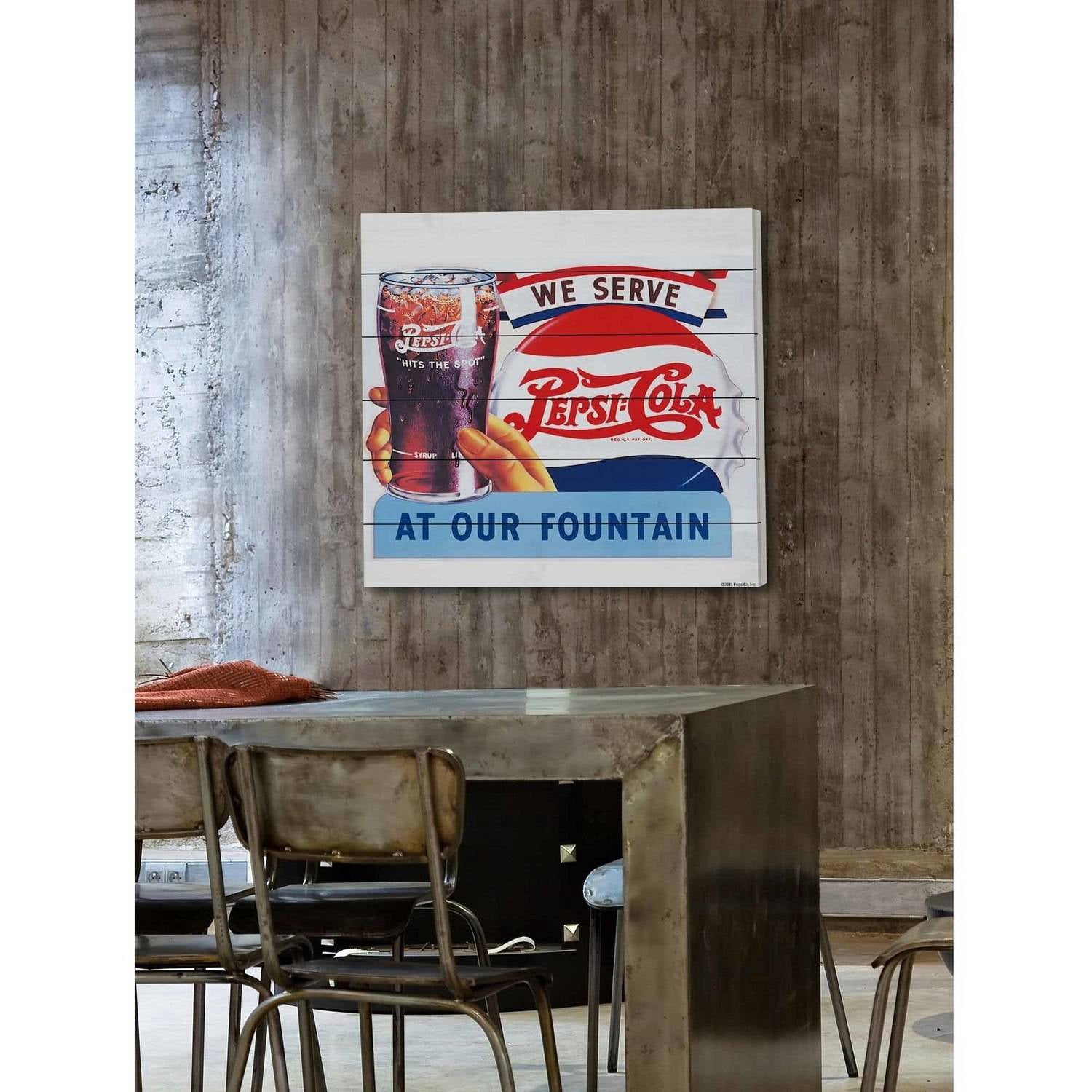 Marmont Hill "We Serve Pepsi-Cola" Painting Print on White Wood