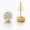 Gold, variant on 7mm Flower Threaded Stud Earrings for Women, Micro Paved Zircon, Gold Plated Earrings