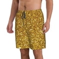 thumbnail image 2 of Bixox Men's Gold Glitter printing Casual Classic Fit Short Summer Beach Shorts, 2 of 6