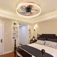 thumbnail image 2 of Aukfa 20" Bladeless Ceiling Fan with Light and Remote, Flush Mount Enclosed Design, Dimmable 3 LED Light Colors, Rose Gold, 2 of 8