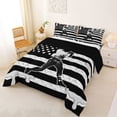 thumbnail image 2 of Erosebridal Teens Baseball Gamer Ice Cream Drip Full Size Comforter Sets 3 Pieces,USA Flag Waffle Bedding Sets for Kids Boys Girls,Black Reversible,Lightweight Room Decor, 2 of 6