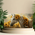 thumbnail image 6 of 1 Pcs 2D Flat License Plate Covers & Frames, White Horse with Sunflowers For Decorative Front, Waterproof For Decoration Aluminum License Plate Covers & Frames Cover For Men Women, 12" X 6", 6 of 7