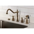 thumbnail image 6 of Kingston Brass KB1798BPLBS 8 x 16 in. Widespread Kitchen Faucet with Brass Sprayer, Satin Nickel, 6 of 7