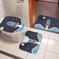 thumbnail image 5 of Rocket Stars Bathroom Rugs Set Moon Sky Non Slip Absorbent Soft Bath Mats 3 Piece Set with Bathroom Rug, U-Shaped Floor Mat, Toilet Seat Cover Small Size, 5 of 9