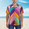thumbnail image 4 of Colored Line Hawaiian Shirts For Men, Summer Short-Sleeve Relaxed-Fit Button-Down Shirts Xx-Large, 4 of 9