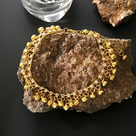 Hawaii Beach Ethnic Retro Gold Silver Alloy Bell Tassel Anklet