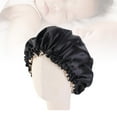 thumbnail image 4 of Gorro de dormir de doble capa para niños Gorro de dormir elástico Cubierta de cabeza de dormir ajustable (negro), 4 of 5