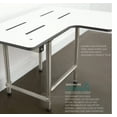 thumbnail image 3 of Seachrome SSL2-260225-PWS Signature Series Wall Mounted L-Shaped Left Hand Transfer Shower Seat with Swing Down Legs and a Solid White Phenolic Top, 26 x 22.5-Inch, 26" x 22.5", 3 of 7