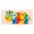 thumbnail image 1 of Wooden Early Education Cognition Children's Educational Toys Building Blocks Wooden Animal Traffic Shape Matching 3d Three-dimensional Puzzle, 1 of 5