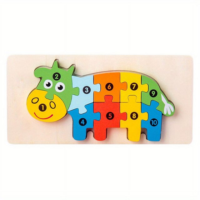 Wooden Early Education Cognition Children's Educational Toys Building Blocks Wooden Animal Traffic Shape Matching 3d Three-dimensional Puzzle