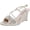 Ivory Satin, variant on Badgley Mischka Womens Clarisa Open Toe Slip On Wedge Heels