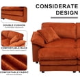 thumbnail image 6 of Loveseat Sofa Sectional Sofa with Ottoman,Modern Sleeper Couch with Pillows, Corduroy Comfy Upholstered Deep Seat Modular Sofa for Living Room, Apartment,Office,Orange, 6 of 9