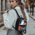 thumbnail image 3 of HELLHERO Halloween Ghost Pumpkin Print Small Backpack, Adjustable Strap Polyester Mini Backpack for Travel Work, Lightweight Travel Backpack, 3 of 8