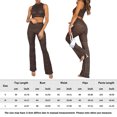 thumbnail image 3 of Conjunto De Camiseta Sin Mangas Y Pantalones Bootcut Mini chaleco y pantalones acampanados para mujer, ropa de verano Sexy de retazos (marrón L) Cgtredaw Para estrenar, 3 of 6