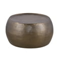 thumbnail image 6 of JERFIT 32 Inch Round Hammered Metal Coffee Table, Antique Gold Drum End Table, No Assembly Required Farmhouse Modern Center Table for Living Room, 6 of 7