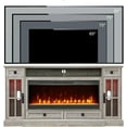 OKD Fireplace TV Stand with LED Lights TV Console for TVs up to 80