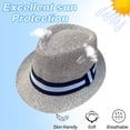 thumbnail image 4 of Sombrero de 56-58 cm de circunferencia para hombres y mujeres, sombreros para exteriores, sombreros de paja con protección solar, sombreros de jazz retro, 4 of 5