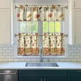 thumbnail image 3 of Rod Pocket Kitchen Curtain Set 3-Piece, 27.5x36 Inch Valance & Tier Drapes, Polyester Pongee Cafe Curtains for Living Room, Bathroom, Farmhouse Rustic Country Window Treatments., 3 of 6