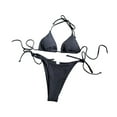 thumbnail image 3 of Bikini para mujer Traje de baño de traje de baño para actividades acuáticas de clubes Spas de vacaciones Negro S, 3 of 9