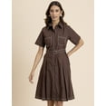 thumbnail image 2 of Moomaya Women's Shirt Dress, Short Sleeve Classic Collar Formal Cotton Dress, 2 of 8