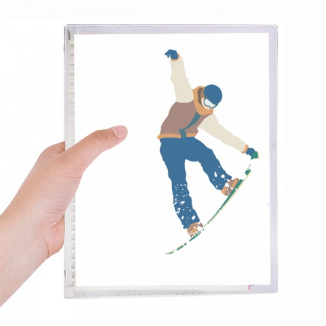 Winter Sport Skiing Jumping Illustration Notebook Loose Diary Refillable Journal Stationery