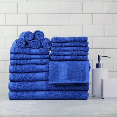 Mainstays Solid 18-Piece Bath Towel Set, Royal Spice