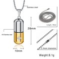 thumbnail image 3 of Punky Gótico de material acero Inoxidable Desmontable Vial Píldora Colgante De Collar De Oro Cuelgan Fernando Píldora colgante vial, 3 of 6