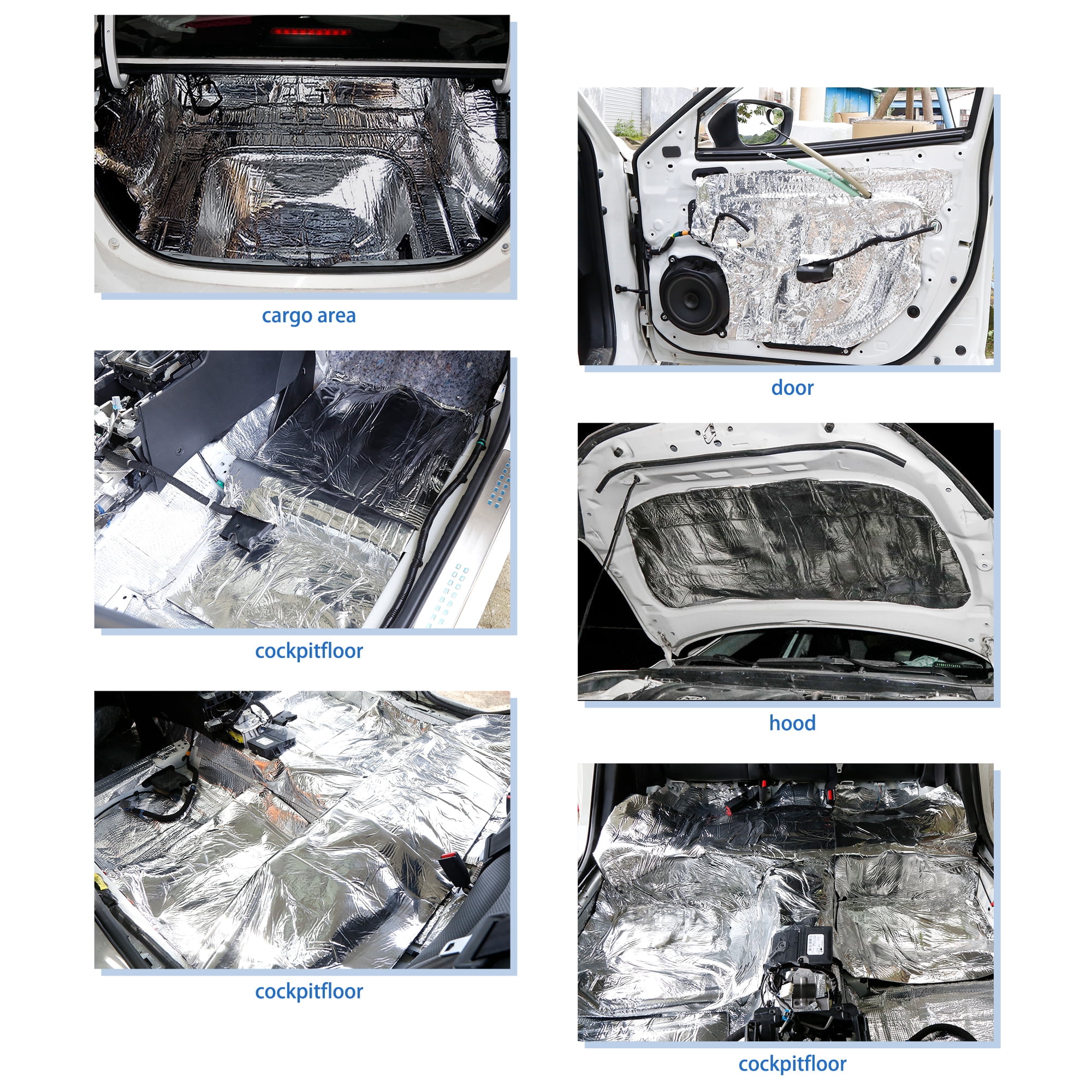 Unique Bargains 18pcs Car Sound Deadener Insulation Mat Intensive Aluminum