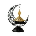 thumbnail image 2 of Porta incienso árabe, base robusta de candelabro, quemador de incensario de metal, cono de incienso Negro y oro, 2 of 9