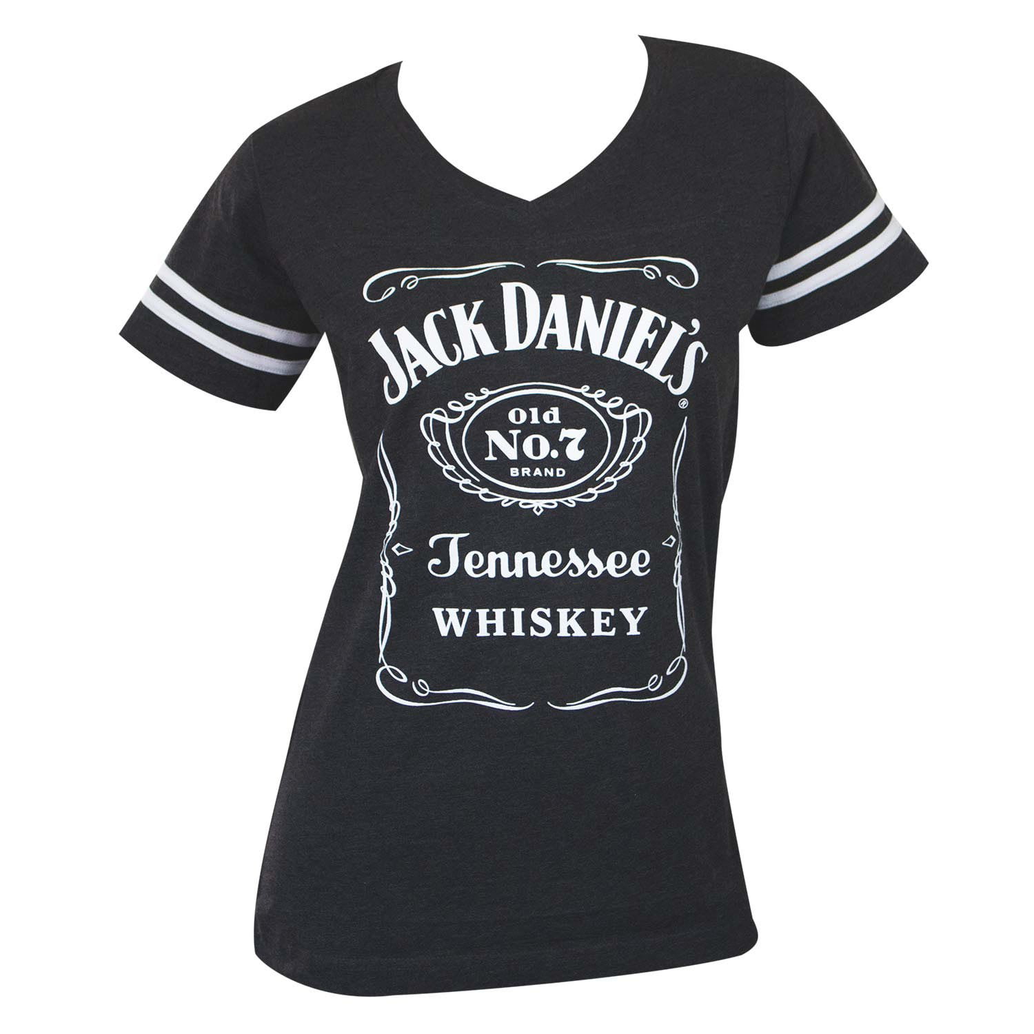 Jack Daniels Women's Gray Striped Sleeve Soccer T-Shirt-Large - Walmart.com