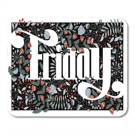 SIDONKU Black Alphabet Colored Hand Day of The Week Friday Mousepad Mouse Pad Mouse Mat 9x10