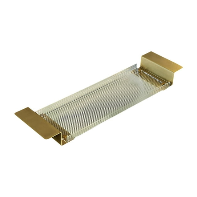 GROWTH TANK Acrylic Bathtub Tray Extendable Non Slip Bathtub Rack for Towel Candle Phone 70 cm Length
