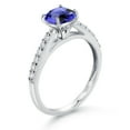 thumbnail image 3 of Gem Stone King 10K White Gold 8MM Cushion Cut Blue Tanzanite and White Lab Grown Diamond Engagement Ring for Women (2.88 Cttw, Gemstone December Birthstone, Available in Size 5, 6, 7, 8, 9), 3 of 4