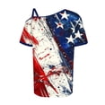 thumbnail image 4 of VerPetridure 4th of July Shirts for Women Funny Short Sleeve Crew Neck Blouse Patriotic American Flag T Shirt, 4 of 5
