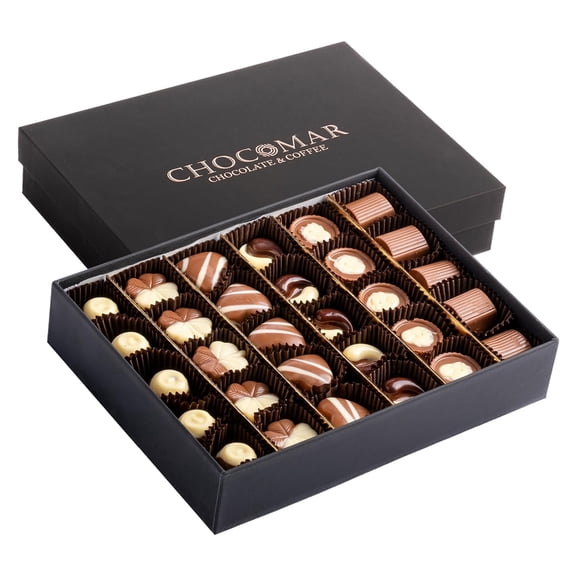 Chocomar Gourmet Chocolate Gift Box – Premium Assorted Chocolates with Milk, Dark & White Chocolate Truffles – Luxury Candy Gift Basket for Special Occasions (30-piece)