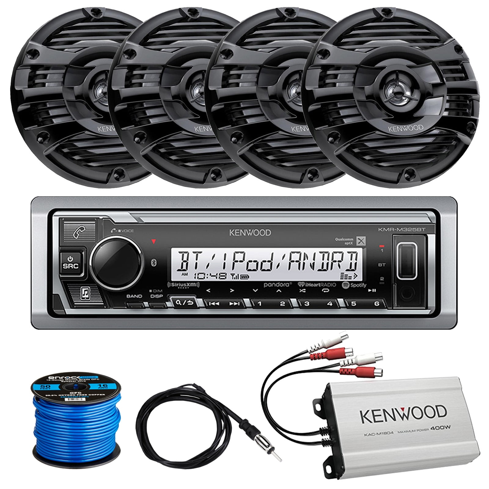 Kenwood KMRM325BT Marine SingleDIN Digital Media