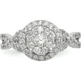 thumbnail image 4 of 14K White Gold Complete Diamond Cluster Engagement Ring (Size 7) Made In India rm2393e-075-waa, 4 of 5