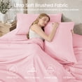 thumbnail image 6 of Sasttie Queen Size Sheets Set Brushed Microfiber, 4 Piece Sheet Set Upto 16 Inches Deep Pocket Bedding Sheets & Pillowcases - Pink, 6 of 8